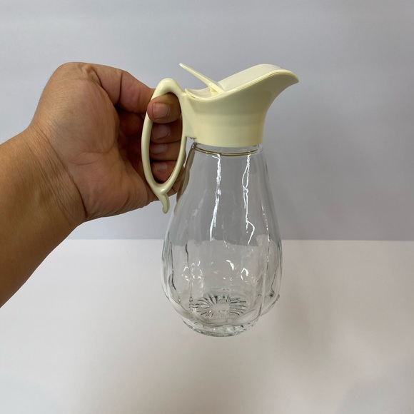 Vintage glass syrup dispenser